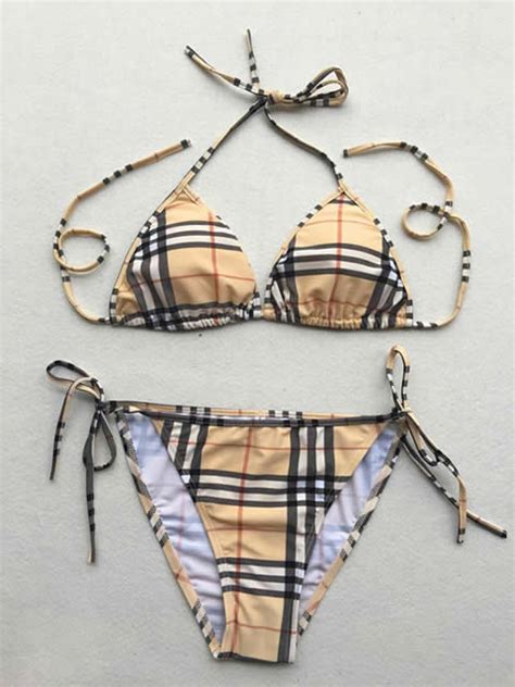 fake burberry swimsuit|Burberry plaid bikini.